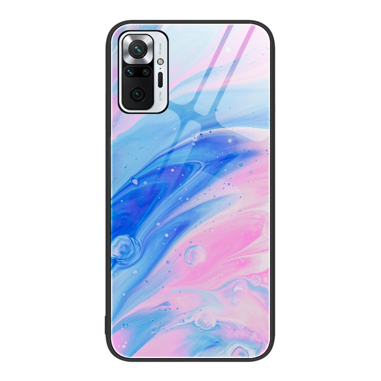 

For Xiaomi Redmi Note 10 Pro 4G Global Marble Pattern Glass Protective Phone Case(Pink)