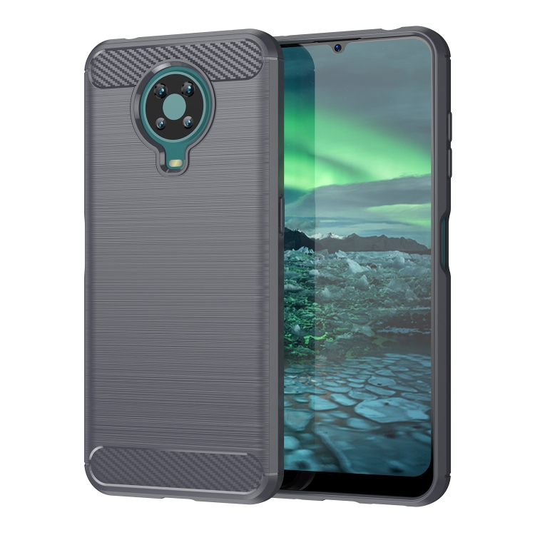 

For Nokia 6.3 / 6.4 Brushed Texture Carbon Fiber TPU Phone Case(Grey)