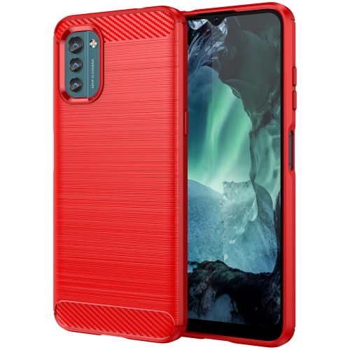 

For Nokia G11 Brushed Texture Carbon Fiber TPU Phone Case(Red)