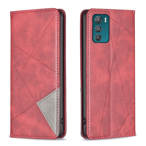 

For Motorola Moto G42 4G Prismatic Invisible Magnetic Leather Phone Case(Red)