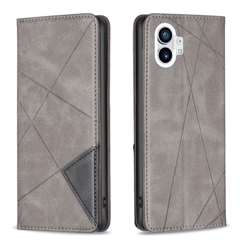 

For Nothing Phone 1 Prismatic Invisible Magnetic Leather Phone Case(Grey)