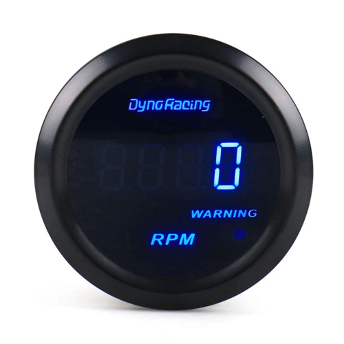 

Car Modified 12V Universal 52mm Blue Light Digital Display Meter, Style:Tachometer