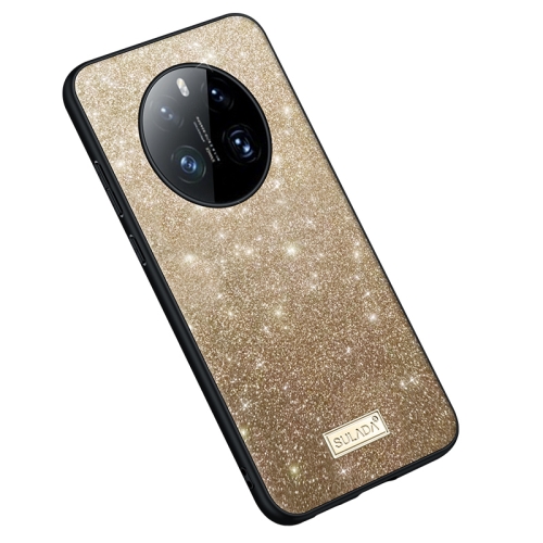 

For Huawei Mate 50 SULADA Shockproof TPU + Handmade Leather Phone Case(Gold)