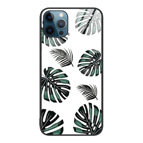 

Colorful Painted Glass Phone Case For iPhone 12 Pro Max(Banana Leaf)