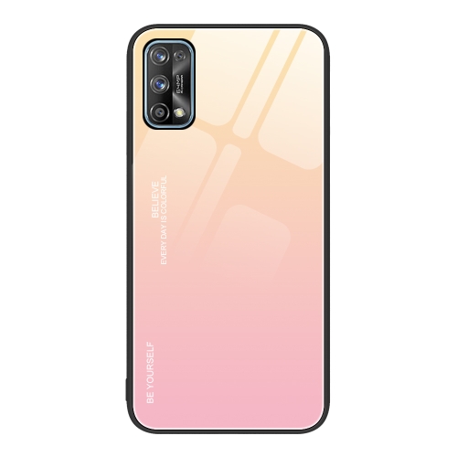 

For Realme 7 Gradient Color Glass Case(Yellow to Pink)