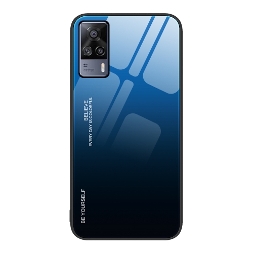 

For vivo S9e Gradient Color Glass Case(Blue Black)