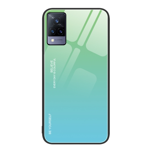 

For vivo S9 Gradient Color Glass Case(Green to Cyan)