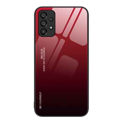 

For Samsung Galaxy A53 5G Gradient Color Glass Case(Red Black)