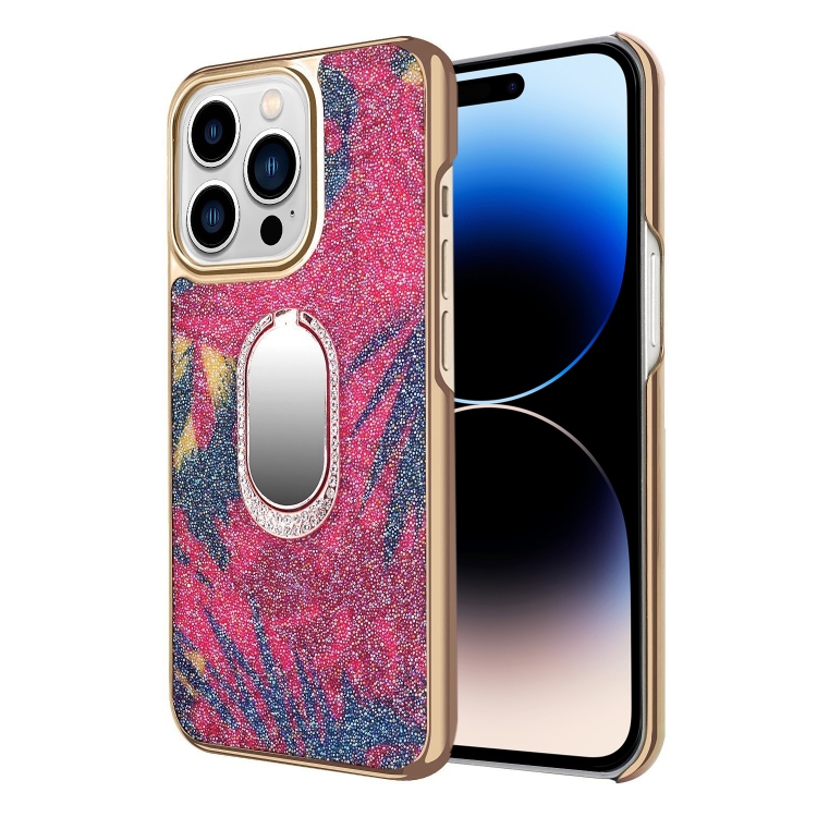 

Diamond Ring Holder Phone Case For iPhone 14 Pro Max(Sapphire Blue Color)