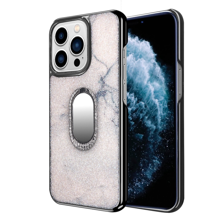 

Diamond Ring Holder Phone Case For iPhone 11 Pro(Silver Color)