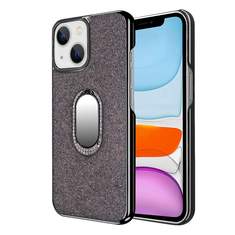 

Diamond Ring Holder Phone Case For iPhone 11(Blue Black)