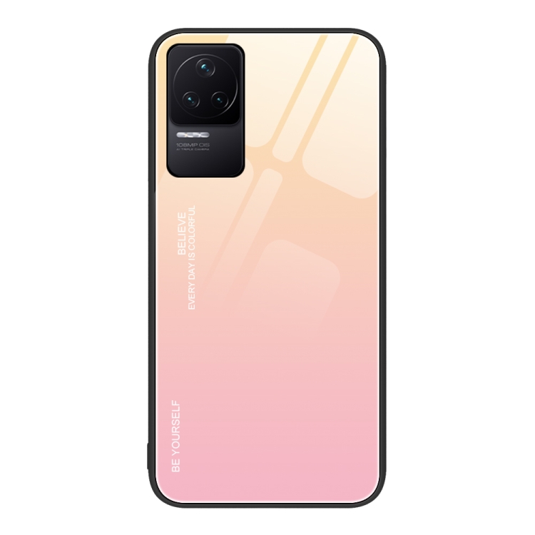 

For Xiaomi Redmi K50 Pro Gradient Color Glass Case(Yellow Pink)