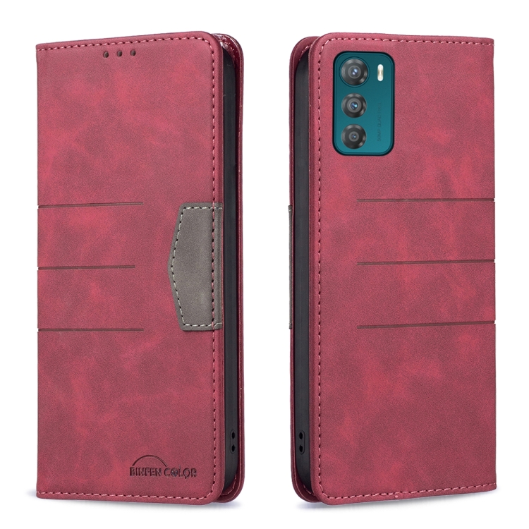 

For Motorola Moto G42 4G Magnetic Splicing Leather Phone Case(Red)