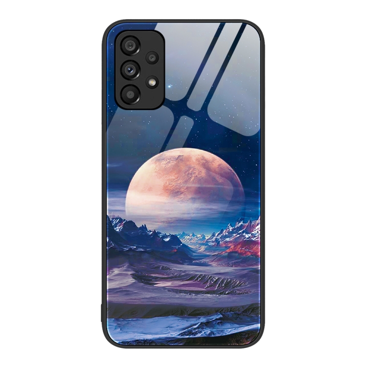 

For Samsung Galaxy A53 Colorful Painted Glass Phone Case(Moon Hill)