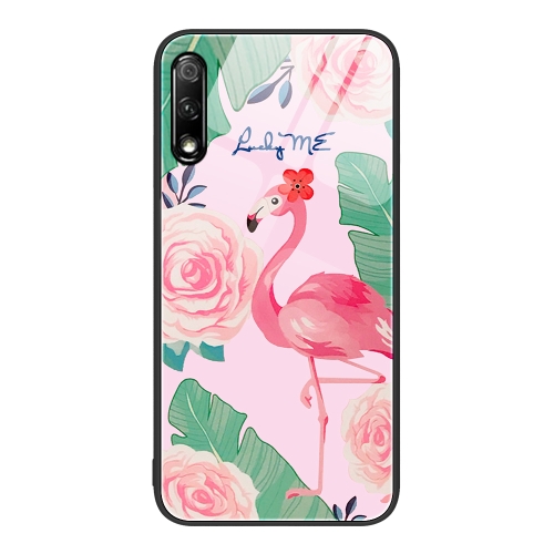 

For Honor 9X Colorful Painted Glass Phone Case(Flamingo)