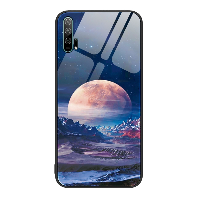 

For Honor 20 Pro Colorful Painted Glass Phone Case(Moon Hill)