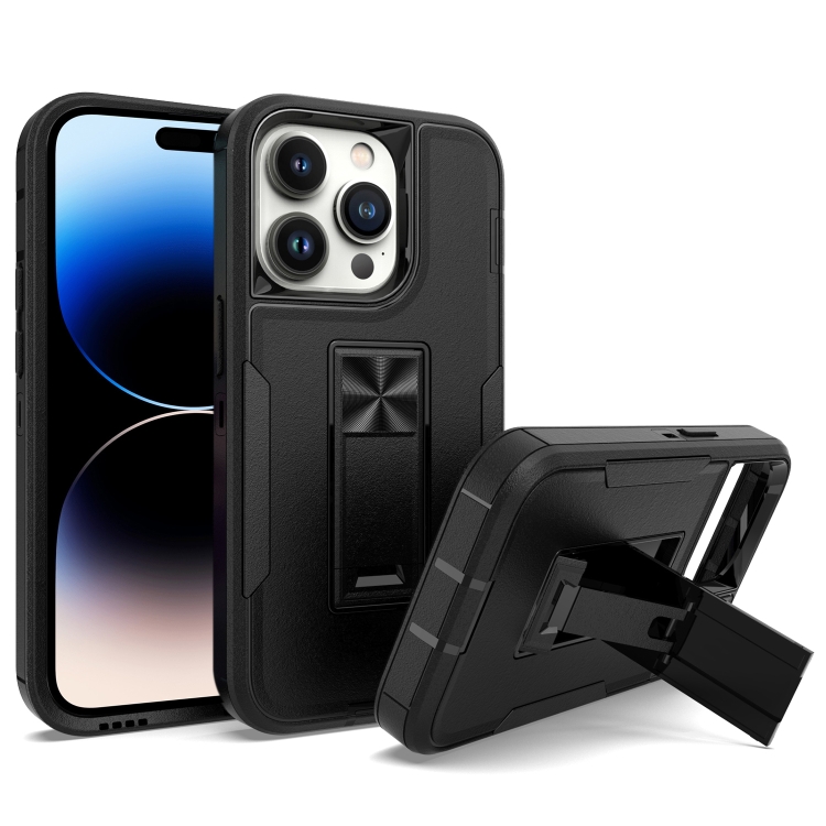

For iPhone 14 Pro Max Magnetic Holder Phone Case (Black)