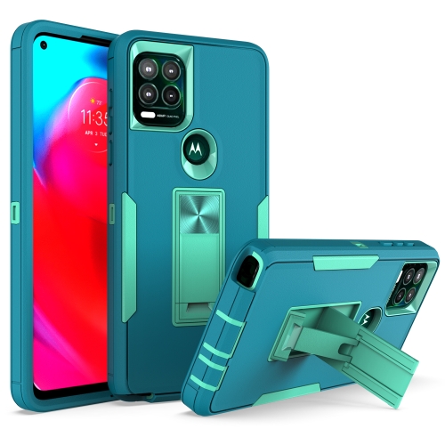 

For Motorola Moto G Stylus 5G Magnetic Holder Phone Case(Lake Blue + Blue Green)