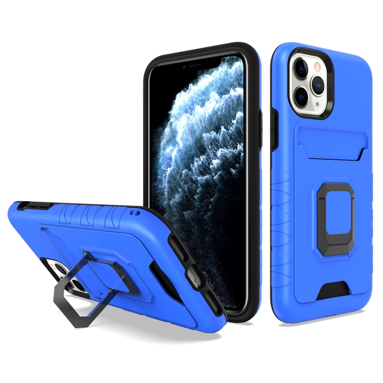 

For iPhone 11 Pro Card Shield Magnetic Holder Phone Case (Royal Blue)
