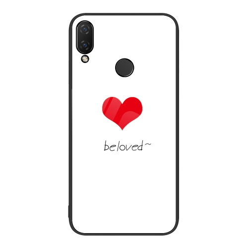 

For Huawei nova 3i Colorful Painted Glass Phone Case(Red Heart)
