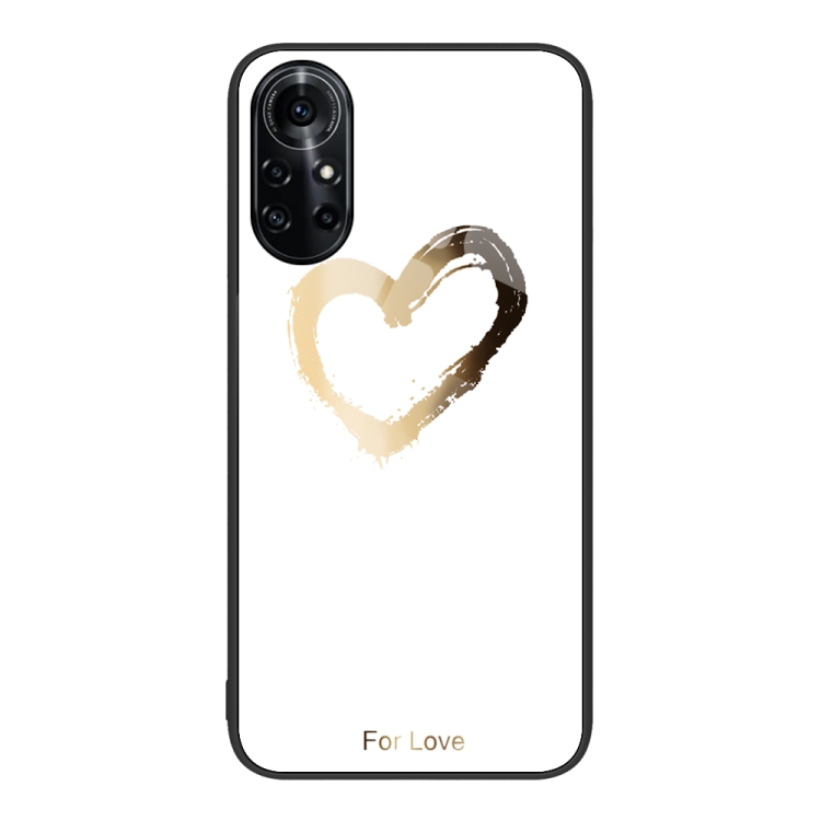 

For Huawei nova 8 Pro 4G Colorful Painted Glass Phone Case(Golden Love)