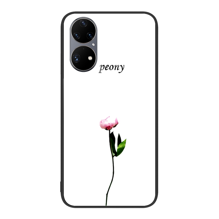 

For Huawei P50 Pro Colorful Painted Glass Phone Case(A Flower)