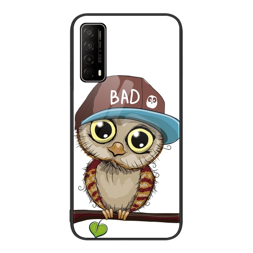 

For Huawei Enjoy 20 SE Colorful Painted Glass Phone Case(Owl)