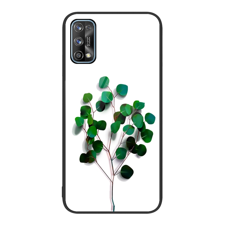 

For Realme 7 Colorful Painted Glass Phone Case(Sapling)
