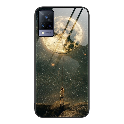 

For vivo S9 Colorful Painted Glass Phone Case(Moon)