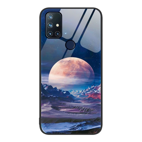 

For OnePlus Nord N10 5G Colorful Painted Glass Phone Case(Moon Hill)