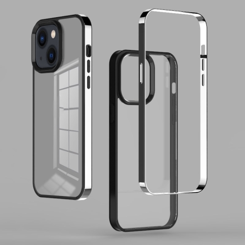 

For iPhone 14 3 in 1 Electroplated Frame Phantom Phone Case (Silver)
