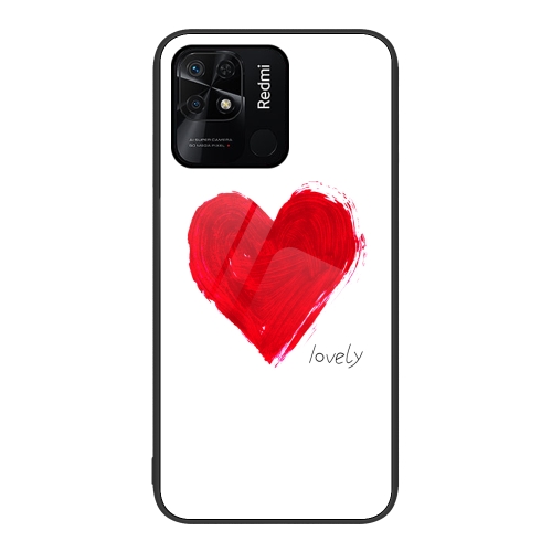 

For Xiaomi Redmi 10C Colorful Painted Glass Phone Case(Love)