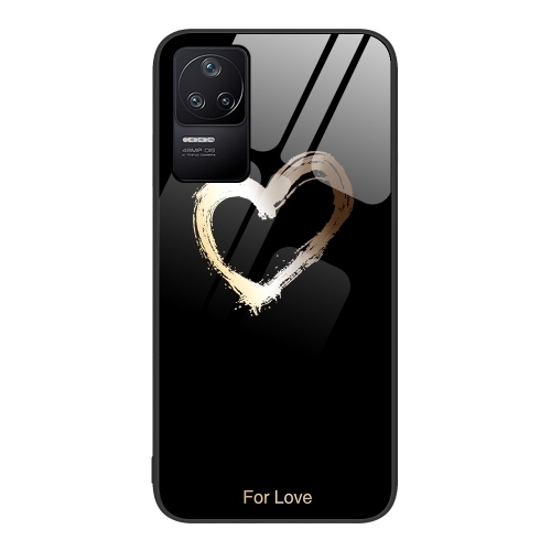 

For Xiaomi Redmi K40S Colorful Painted Glass Phone Case(Black Love)