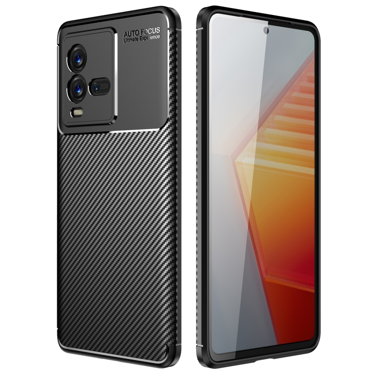

For vivo iQOO 10 Carbon Fiber Texture Shockproof TPU Phone Case(Black)