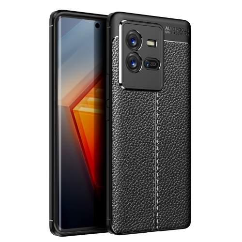 

For vivo iQOO 10 Pro Litchi Texture TPU Shockproof Case(Black)