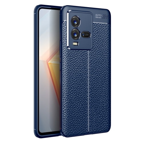 

For vivo iQOO 10 Litchi Texture TPU Shockproof Case(Navy Blue)