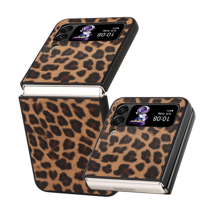 

For Samsung Galaxy Z Flip3 5G Leather Shockproof Protective Phone Case(Brown Leopard Texture)