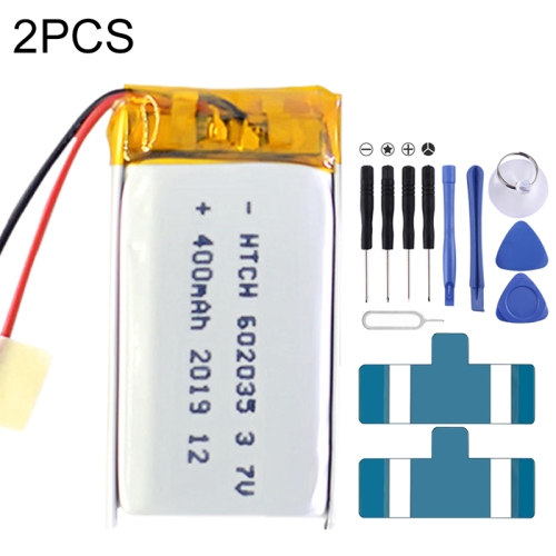 

2 PCS Li-Polymer Battery Replacement 602035 400mAh, Important note: For lithium batteries, only secure shipping ways to European Union (27 countries), UK, Australia, Japan, USA, Canada are available