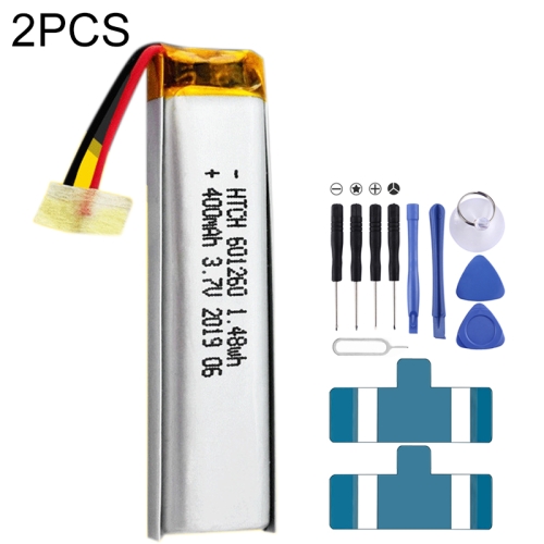 

2 PCS Li-Polymer Battery Replacement 601260 400mAh, Important note: For lithium batteries, only secure shipping ways to European Union (27 countries), UK, Australia, Japan, USA, Canada are available