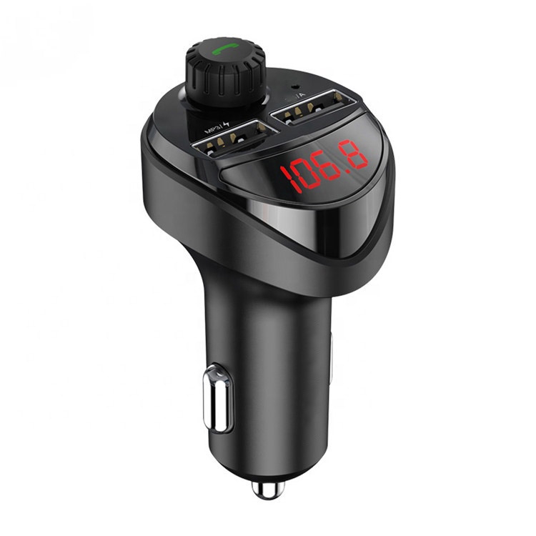 

B16 2.4A Dual USB Charger Car Bluetooth Transmitter(Black)