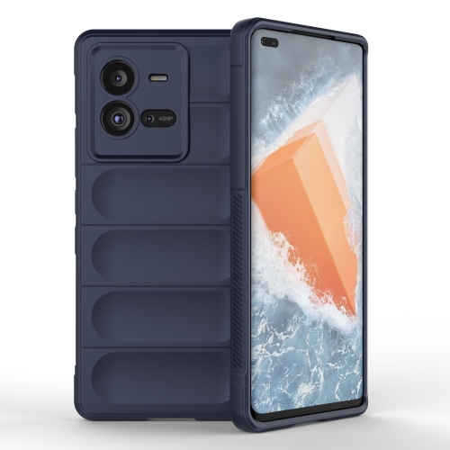 For vivo iQOO 10 Pro 5G Magic Shield TPU + Flannel Phone Case(Dark Blue)