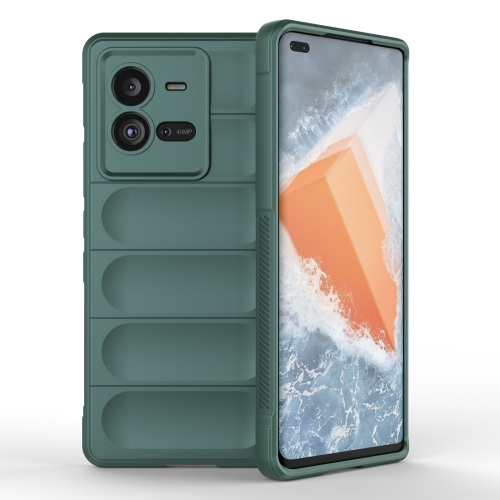 For vivo iQOO 10 Pro 5G Magic Shield TPU + Flannel Phone Case(Dark Green)