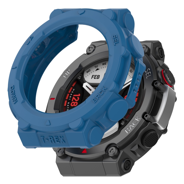 

For Amazfit T-Rex 2 Armor Hollow TPU Watch Case(Dark Blue)