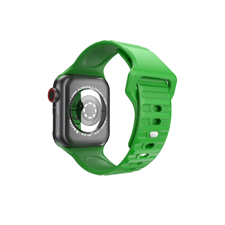 

Wavy Silicone Watch Strap For Apple Watch Series 7 41mm / 6&SE&5&4 40mm / 3&2&1 38mm(Green)