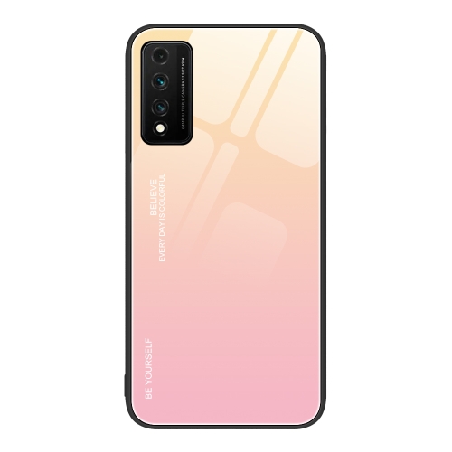 

For Huawei Nzone S7 Pro 5G Gradient Color Glass Case(Yellow Pink)