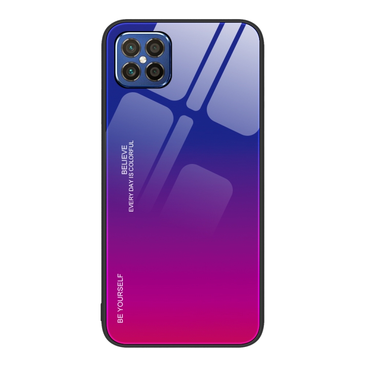 

For Huawei nova 8 SE Gradient Color Glass Case(Purple Red)
