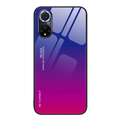 

For Huawei nova 9 Gradient Color Glass Case(Purple Red)