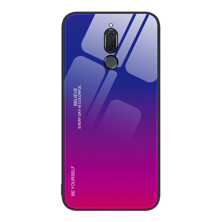 

For Huawei Maimang 6 Gradient Color Glass Case(Purple Red)