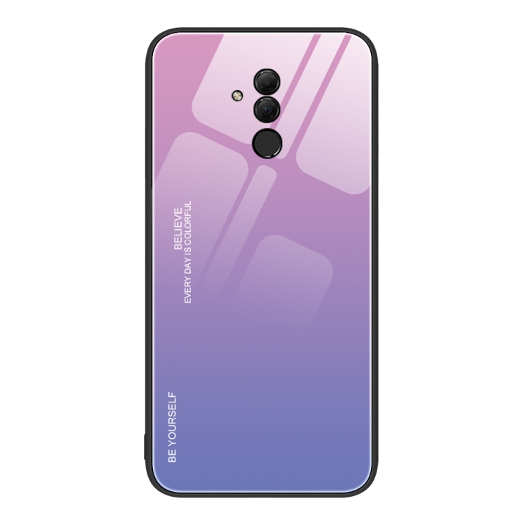 

For Huawei Maimang 7 Gradient Color Glass Case(Pink Purple)
