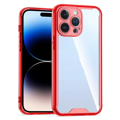 

Acrylic + TPU Clear Protective Phone Case For iPhone 14 Pro Max(Red)